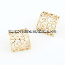 Elegant Square Hollow-out Gold Plated Stud Earrings 10113543